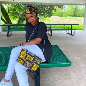 Ankara Head wrap and Clutch Matching Set